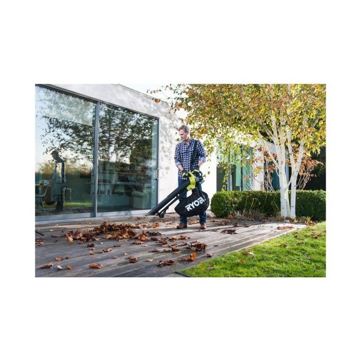 Souffleur aspiro-broyeur 2-en-1 - RYOBI - Brushless - 201 km/h - 6 m³/min