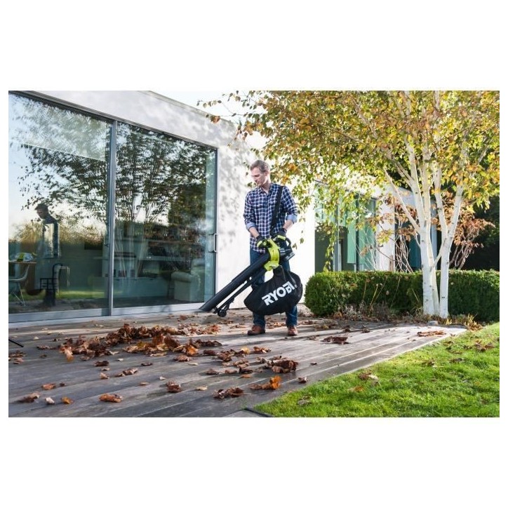 Souffleur aspiro-broyeur 2-en-1 - RYOBI - Brushless - 201 km/h - 6 m³/min