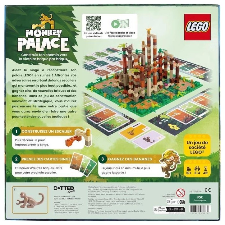 Lego Monkey Palace - Asmodee - Construisez Votre Chemin vers la Victoire Brique par Brique ! - 10 ans et + - 2 a 4 Joueurs - 45