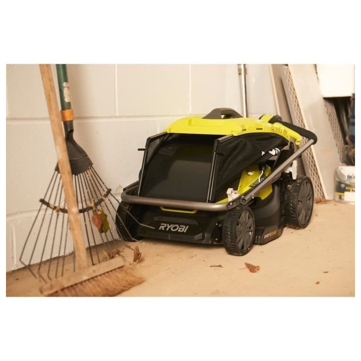 RYOBI - Tondeuse poussée 18V ONE+ - Brushless - Ø coupe 37 cm - ramassage et mulching + batterie 5,0 Ah & chargeur - RY18LMX37 RYOBI - Tondeuse poussée 18V ONE+ - Brushless - Ø coupe 37 cm - ramassage et mulching + batterie 5,0 Ah & chargeur - RY18LMX37