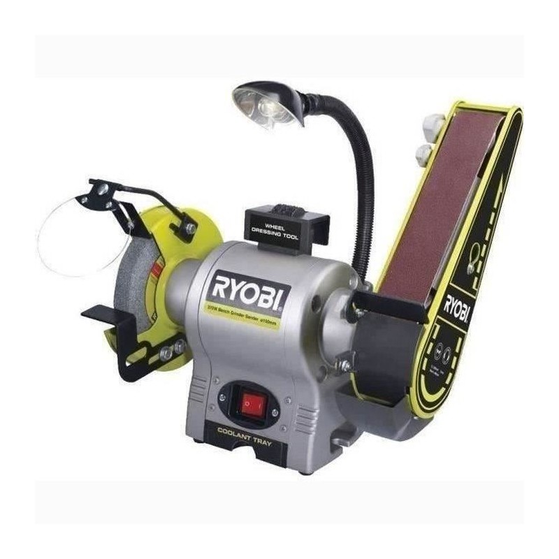 RYOBI - Touret a bande et a disque 250 W + meule a ébavurer, bande po