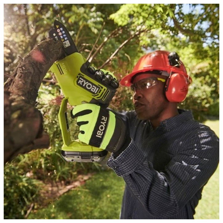 RYOBI - Élagueur a main 18V ONE+ - Brushless- guide 10 cm - 6 m/s - tendeur sans outil + batterie 2,0 Ah & chargeur - RY18PSX10 RYOBI - Élagueur a main 18V ONE+ - Brushless- guide 10 cm - 6 m/s - tendeur sans outil + batterie 2,0 Ah & chargeur - RY18PSX10