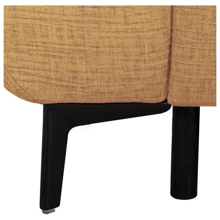 Canapé convertible express - 2 / 3 places - SAFIA - Tissu gauffré - Ocre - Matelas 15 cm - 206 x 105 x 76/94 cm - DUNLOPILLO