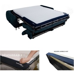 Canapé convertible express - 2 / 3 places - SAFIA - Tissu gauffré -
