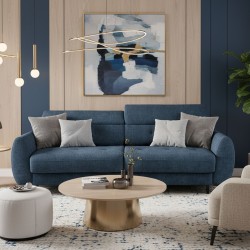 Canapé convertible express - 3 places - SAFIA - Tissu gauffré - Saph