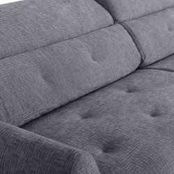 Canapé convertible express - 3 places - SAFIA - Tissu gauffré - Gris