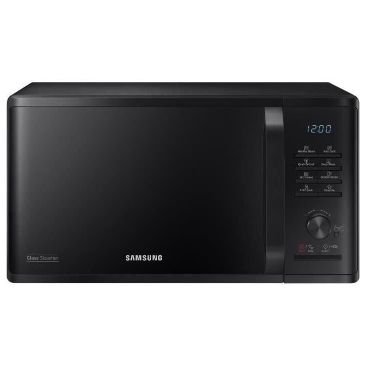 Micro-ondes solo - SAMSUNG - MS23K3555E - Noir - 23L - Contrôle électronique + bouton - Fonction maintien au chaud