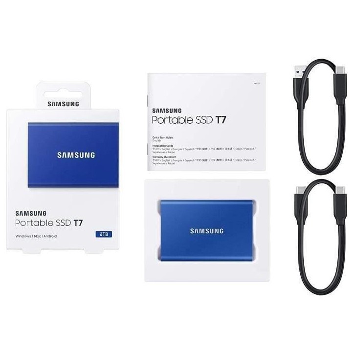 SAMSUNG SSD Externe T7 Bleu 2 To MU-PC2T0H/WW SAMSUNG SSD Externe T7 Bleu 2 To MU-PC2T0H/WW