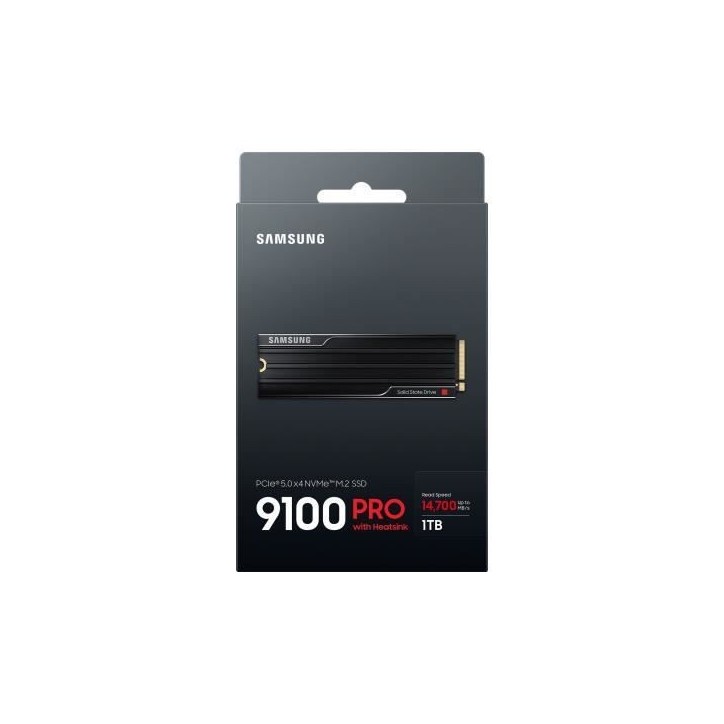 Samsung - SSD Interne - 9100 PRO avec dissipateur NVMe M.2 PCIe 5.0 x4 - 1 To - Vitesse de lecture jusqu'a 14 800 Mo/s - MZ-VAP1 Samsung - SSD Interne - 9100 PRO avec dissipateur NVMe M.2 PCIe 5.0 x4 - 1 To - Vitesse de lecture jusqu'a 14 800 Mo/s - MZ-VAP1