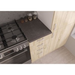 SARA Cuisine complete modulable - 8 éléments - Décor chene sonoma -