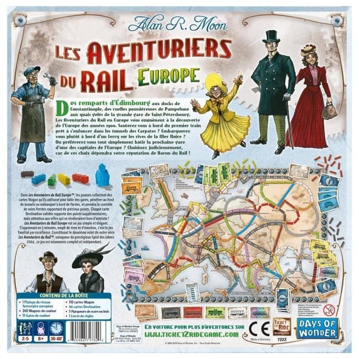 Days of Wonder | Les Aventuriers du Rail : Europe | Unbox Now | Jeu de société | a partir de 8 ans | Compatible avec Alexa