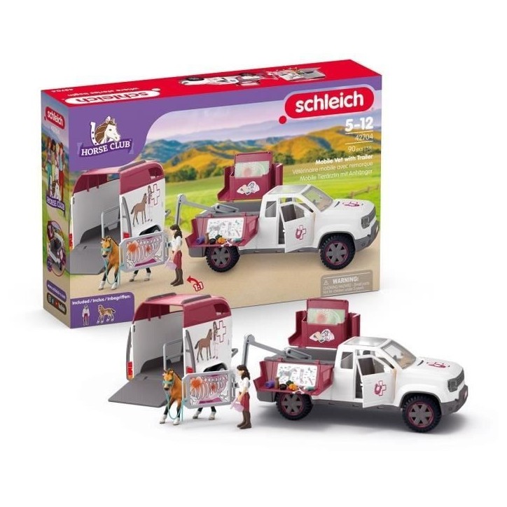 Coffret Vétérinaire mobile avec remorque, SCHLEICH 42704 Horse Club