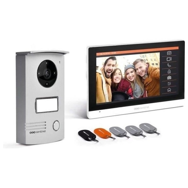 Interphone vidéo filaire avec badges SCS SENTINEL VisioDoor 7+ RFID - écran tactile 7 - vision nocturne - Garantie 5 ans