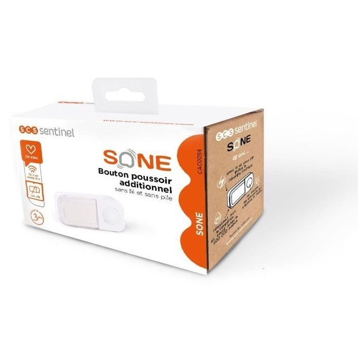 Bouton poussoir additionnel - SCS SENTINEL - SONE & SONE + - CAC0054 - Sans fil & sans pile Bouton poussoir additionnel - SCS SENTINEL - SONE & SONE + - CAC0054 - Sans fil & sans pile