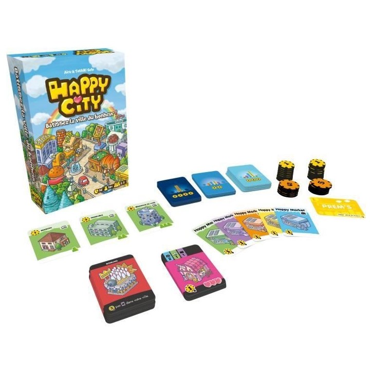 Cocktail Games - Happy City - As d'Or 2022 - Jeu de société - a partir de 10 ans - 2 a 5 joueurs - 30 minutes