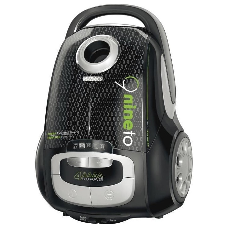 Aspirateur traineau avec sac - SENCOR - SVC 9000BK - 800 W - 69 dB - 4 L - Noir