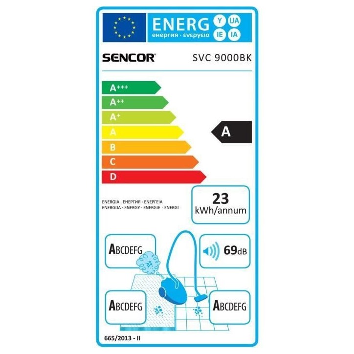 Aspirateur traineau avec sac - SENCOR - SVC 9000BK - 800 W - 69 dB - 4 L - Noir
