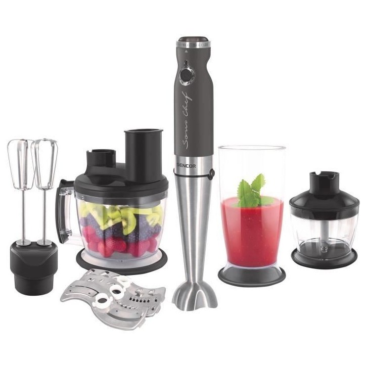 Mixeur plongeant 9 en 1 - SENCOR - SHB 5501CH-EUE3 - 1200 W - Gris