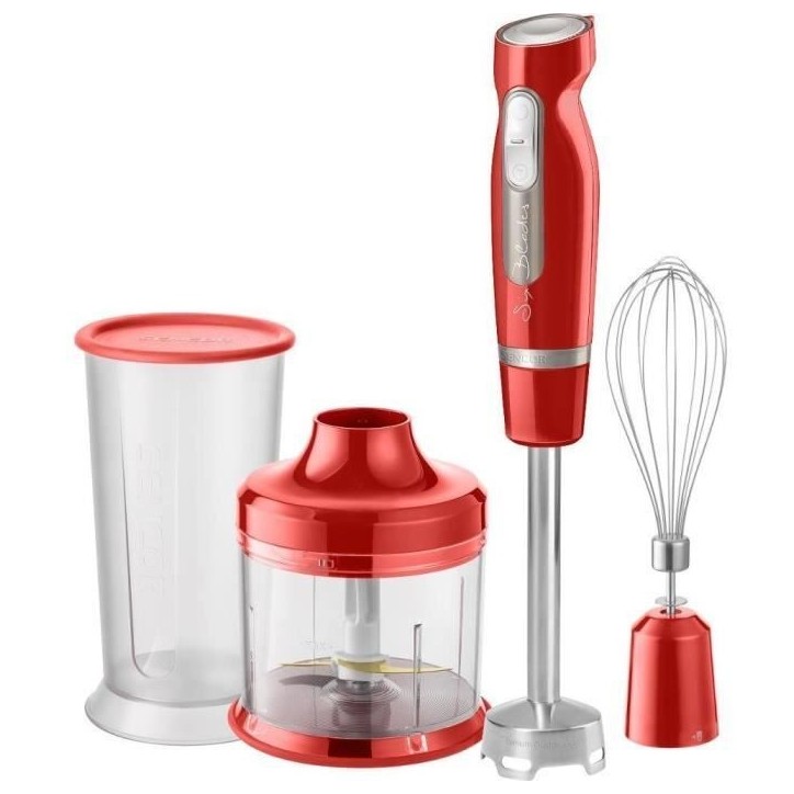 Mixeur plongeant - SENCOR - SHB 4464RD - 800W - Rouge - Avec accessoires Mixeur plongeant - SENCOR - SHB 4464RD - 800W - Rouge - Avec accessoires