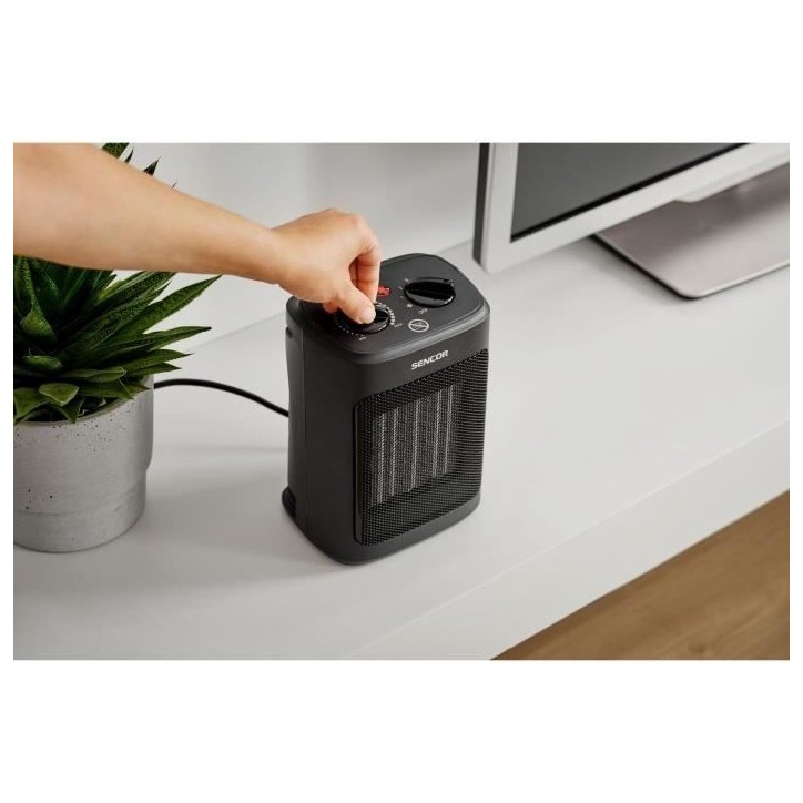 Radiateur en céramique - SENCOR - SFH 7601BK - Jusqu'a 2000 W - 3 niveaux de chauffage - 10 / 15 m² - 60 dB - Noir Radiateur en céramique - SENCOR - SFH 7601BK - Jusqu'a 2000 W - 3 niveaux de chauffage - 10 / 15 m² - 60 dB - Noir