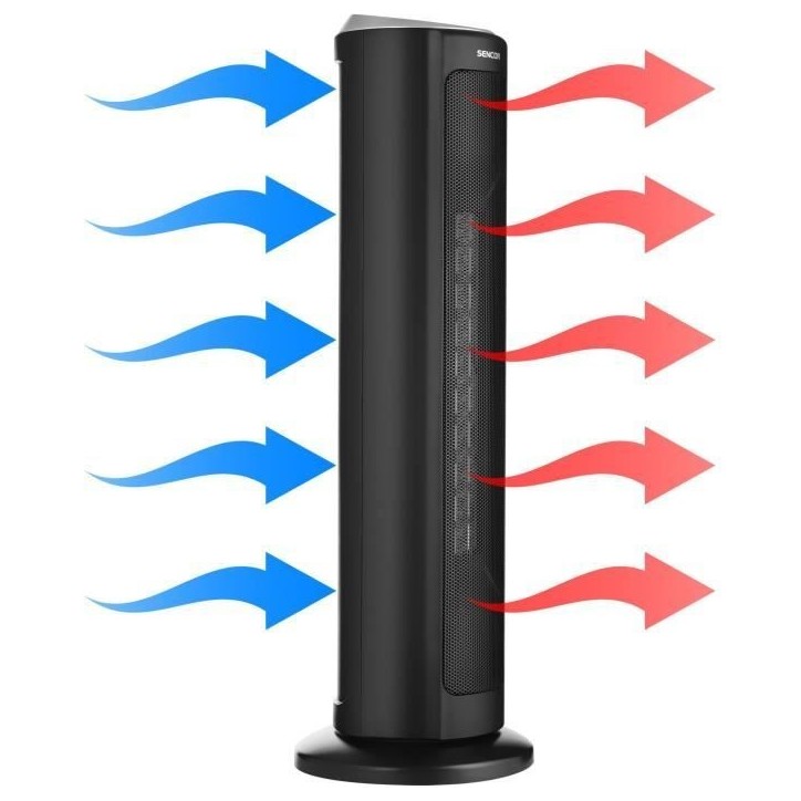 Radiateur tour en céramique - SENCOR - SFH 8990BK - Jusqu'a 2000 W - 3 modes - 24 m² / 60 m³ - Télécommande - Noir