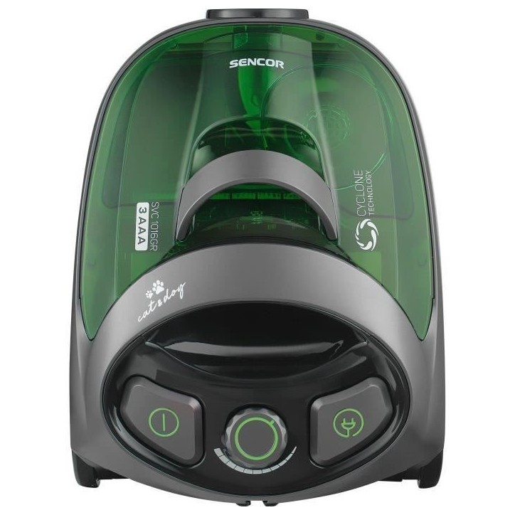 Aspirateur traineau sans sac - SENCOR - SVC 1016GR - 800 W - 80 dB - 1,5 L - Noir / Vert Aspirateur traineau sans sac - SENCOR - SVC 1016GR - 800 W - 80 dB - 1,5 L - Noir / Vert