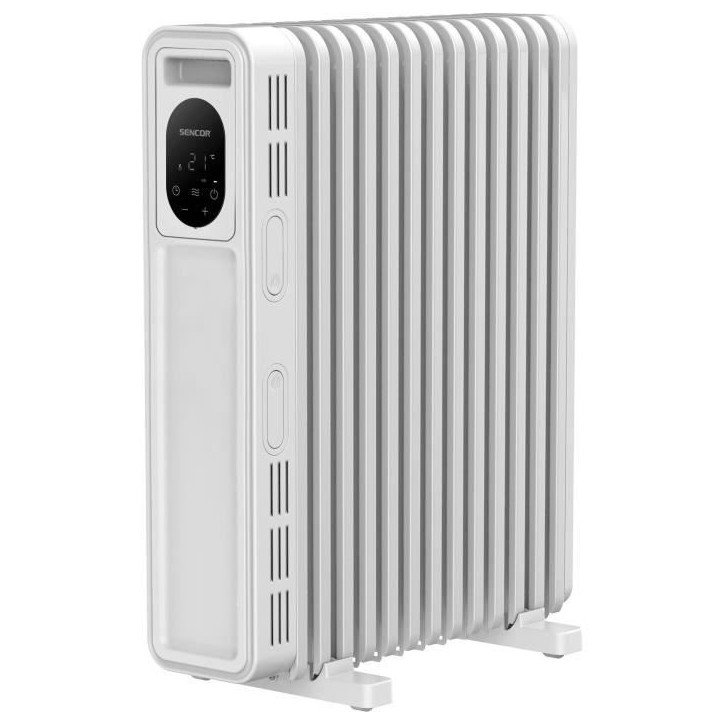 Radiateur électrique bain d'huile - SENCOR - SOH 6213WH - 2500 W - Panneau de commande numérique - Blanc