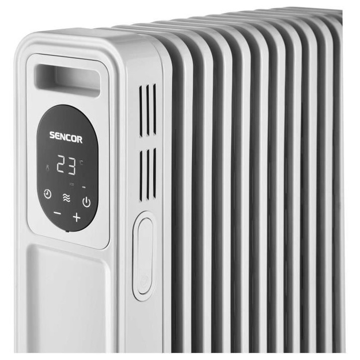 Radiateur électrique bain d'huile - SENCOR - SOH 6213WH - 2500 W - Panneau de commande numérique - Blanc
