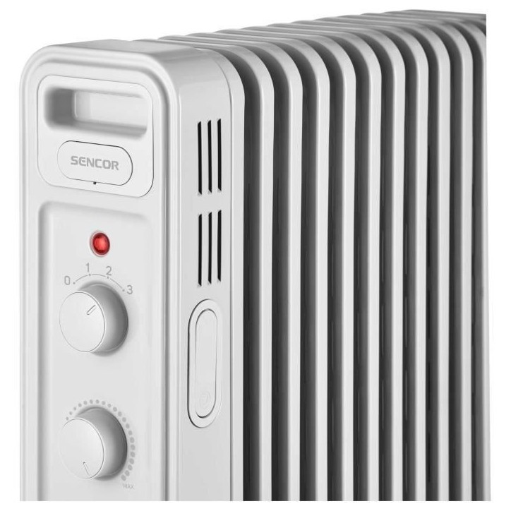 Radiateur électrique bain d'huile - SENCOR - SOH 3411WH - 2300 W - 2 boutons - Blanc