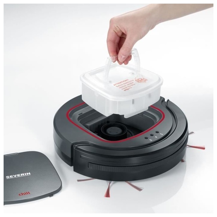 Aspirateur robot SEVERIN - Batterie Lithium 12,8V - Autonomie 90min. - Réservoir 350ml - Silencieux 65dB