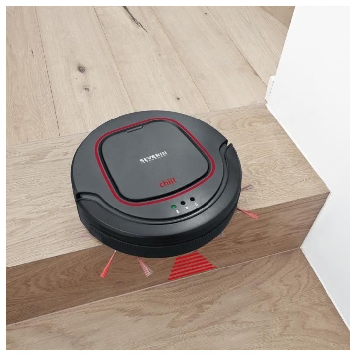 Aspirateur robot SEVERIN - Batterie Lithium 12,8V - Autonomie 90min. - Réservoir 350ml - Silencieux 65dB