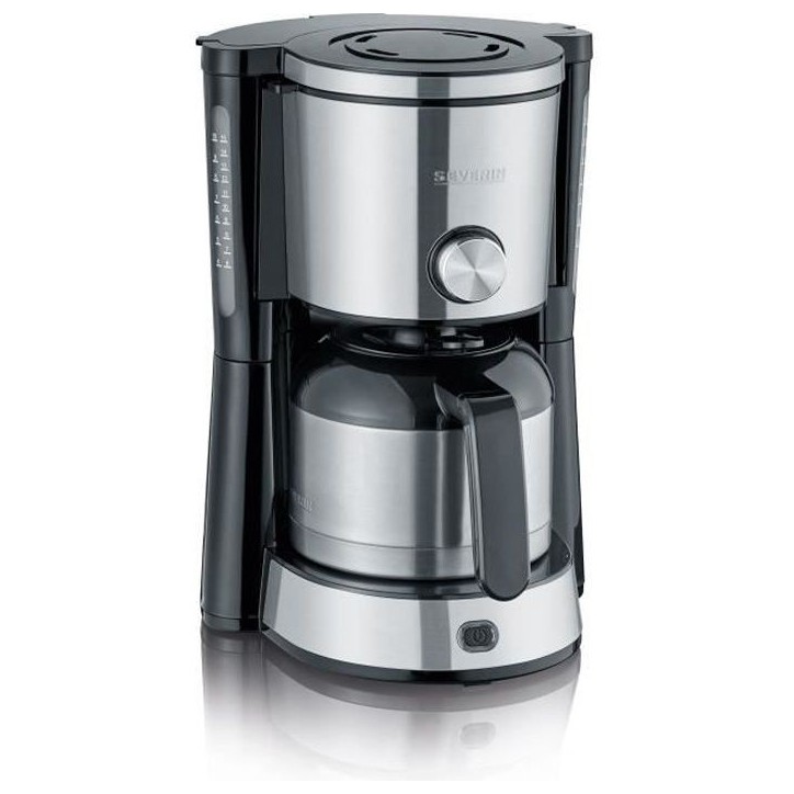 Cafetiere filtre isotherme SEVERIN KA4845 - 8 tasses - 1 L - 1 000 W - Sélecteur d'arôme - Inox/Noir Cafetiere filtre isotherme SEVERIN KA4845 - 8 tasses - 1 L - 1 000 W - Sélecteur d'arôme - Inox/Noir