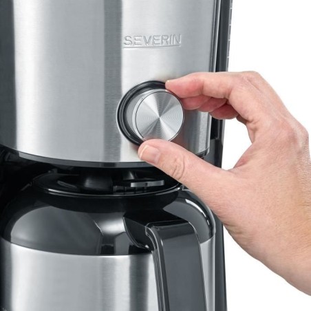 Cafetiere filtre isotherme SEVERIN KA4845 - 8 tasses - 1 L - 1 000 W - Sélecteur d'arôme - Inox/Noir