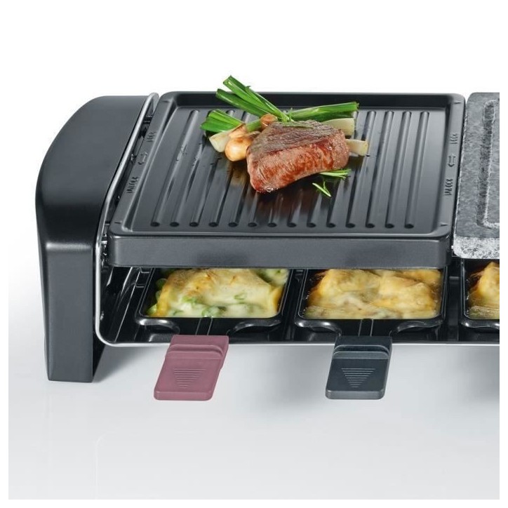 Appareil a raclette SEVERIN - RG9645 - Jusqu'a 8 personnes - Plaques de cuisson combinées - 1400W