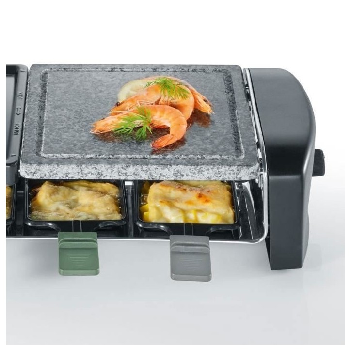 Appareil a raclette SEVERIN - RG9645 - Jusqu'a 8 personnes - Plaques de cuisson combinées - 1400W