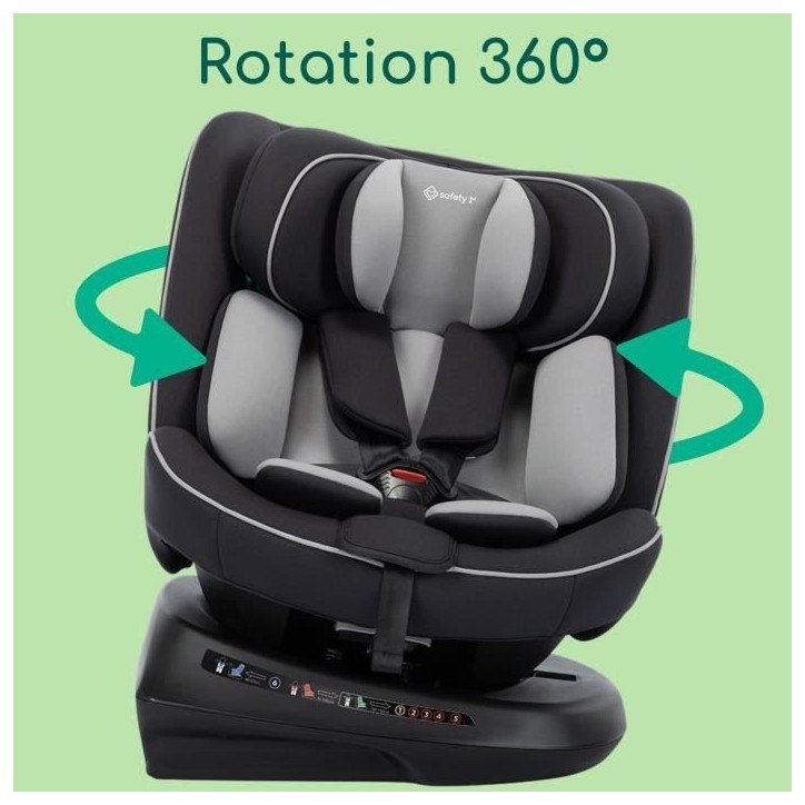 SAFETY 1ST Siege auto Cosmo I-Safe I-Size, De 0 a 12 ans, 40 - 150 cm, Installation facile de la ceinture, Rotation a 360°, Bla SAFETY 1ST Siege auto Cosmo I-Safe I-Size, De 0 a 12 ans, 40 - 150 cm, Installation facile de la ceinture, Rotation a 360°, Bla