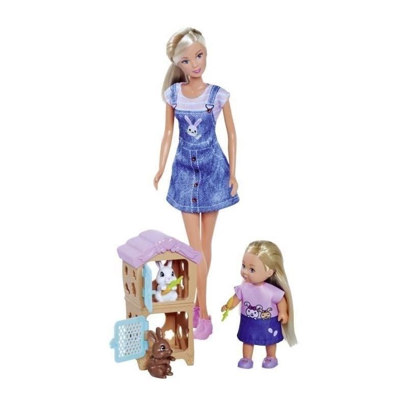 SIMBA - Steffi Love - Famille Lapin + Evi love -Poupée mannequin