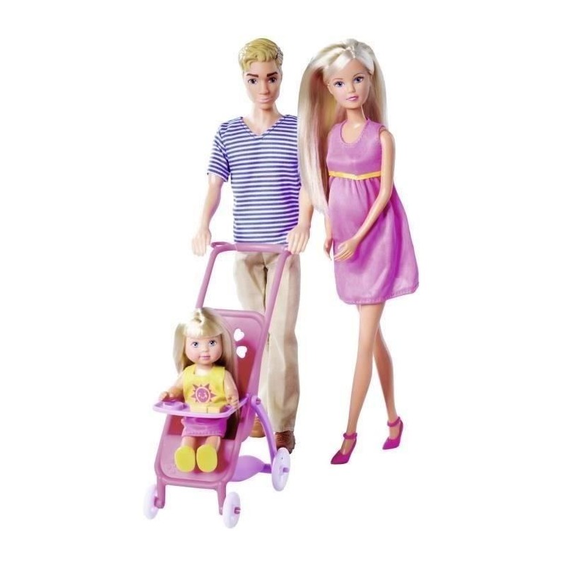 Steffi enceinte poupée 29 cm , avec Kevin 30 cm Evi 12 cm dans sa pou Steffi enceinte poupée 29 cm , avec Kevin 30 cm Evi 12 cm dans sa pou