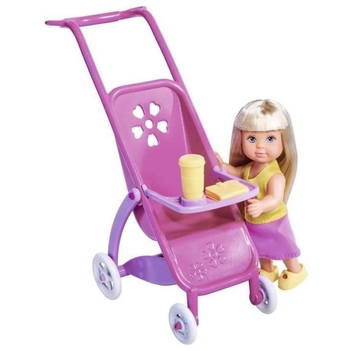 Steffi enceinte poupée 29 cm , avec Kevin 30 cm Evi 12 cm dans sa poussette 105733673 Simba Toys