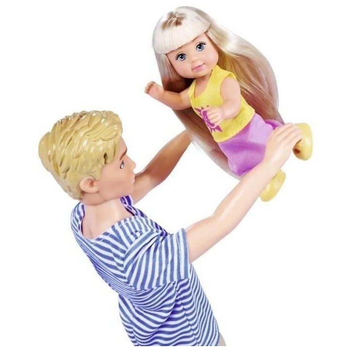 Steffi enceinte poupée 29 cm , avec Kevin 30 cm Evi 12 cm dans sa poussette 105733673 Simba Toys