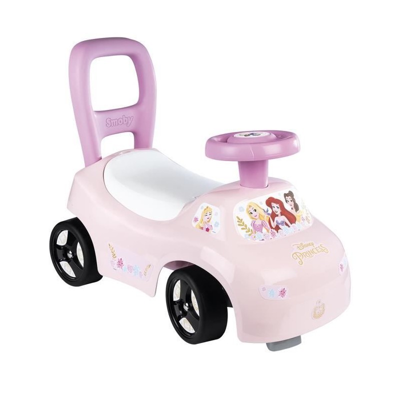 Smoby - Porteur auto enfant 2 en 1 - Disney Princesse - Coffre sous la