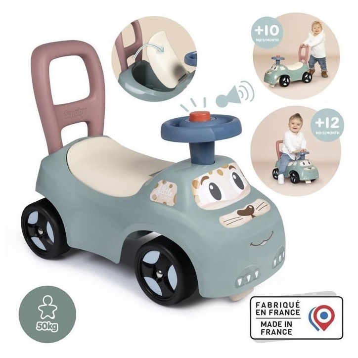 Little Smoby - Porteur Auto - Coffre sous la selle + siege - Klaxon - A partir de 10 ans - Fabrication française Little Smoby - Porteur Auto - Coffre sous la selle + siege - Klaxon - A partir de 10 ans - Fabrication française