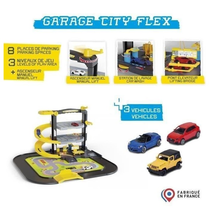 MAJORETTE - Majo Garage City Flex + 5 VEH - des 3 ans