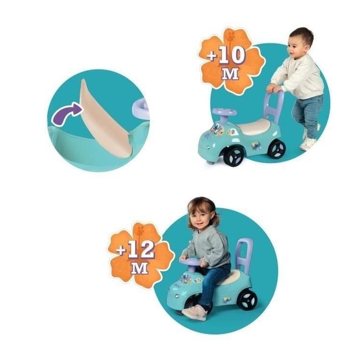 SMOBY - Stitch Porteur Auto - des 10 mois