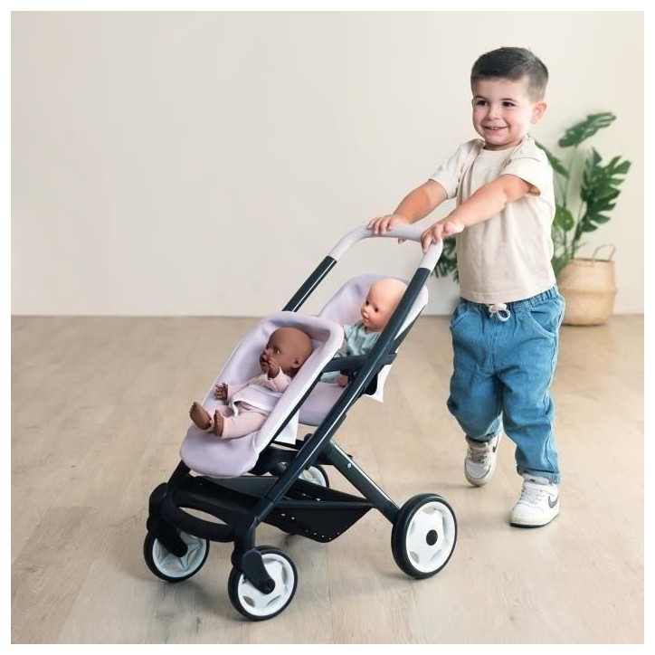 SMOBY - Maxi-Cosi Poussette Jumeaux Rose - des 3 ans