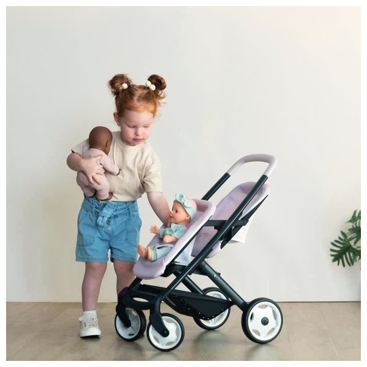SMOBY - Maxi-Cosi Poussette Jumeaux Rose - des 3 ans
