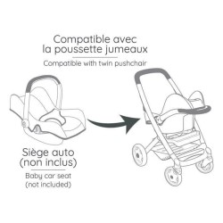 SMOBY - Maxi-Cosi Poussette Jumeaux Rose - des 3 ans