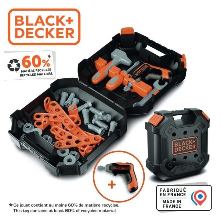 SMOBY - Black & Decker - Mallette Bricolo - des 3 ans SMOBY - Black & Decker - Mallette Bricolo - des 3 ans