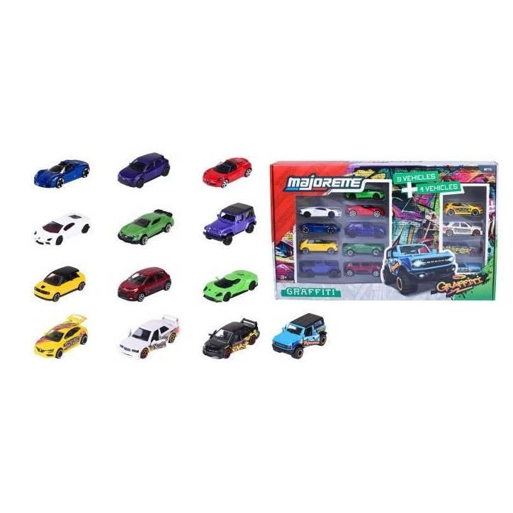 MAJORETTE - Majo SL Set13Pcs Graffiti 9+4 Exclu - des 3 ans MAJORETTE - Majo SL Set13Pcs Graffiti 9+4 Exclu - des 3 ans