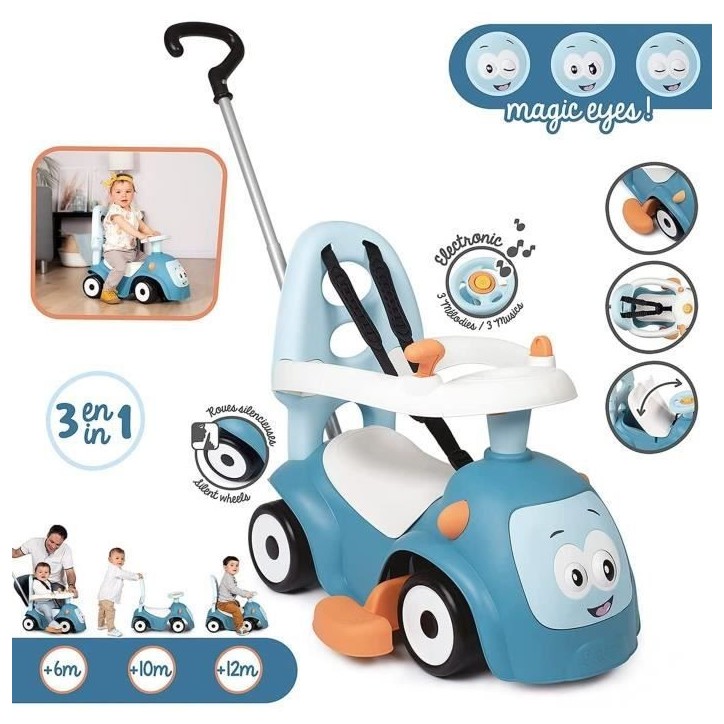 Smoby - Porteur Maestro Balade Bleu - Pour Enfant Des 6 Mois - Evolutif - Roues Silencieuses - Klaxon Smoby - Porteur Maestro Balade Bleu - Pour Enfant Des 6 Mois - Evolutif - Roues Silencieuses - Klaxon